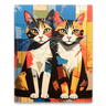 Custom Picasso-Inspired Pet Canvas (2 Pet)